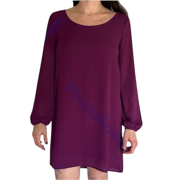 Everly Dresses & Skirts - Anthropologie Everly Magenta Shift Long Sleeve Dress Size M